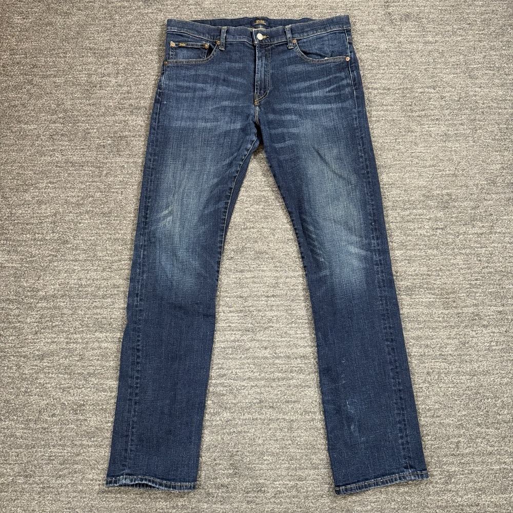 Polo Ralph Lauren Jeans Men 36X34 Blue Hampton Relaxed Straight Fit Dark Wash